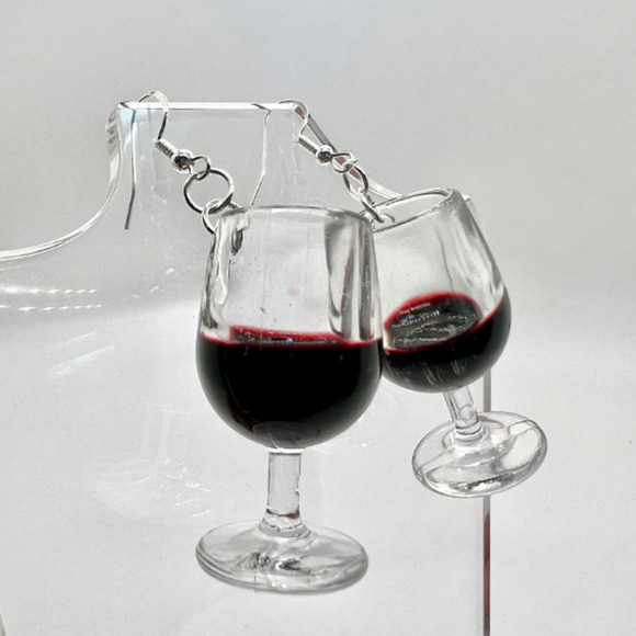 Wine Glass Earrings - New Years Eve Earrings - Wine Earrings - Picture 2 of 9